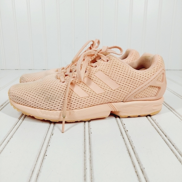 adidas Shoes - adidas Originals Zx Flux Peach Pink Lace Up Mesh Athleisure Running Sneaker A110